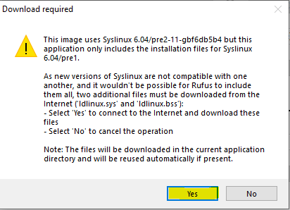 Confirm SysLinux